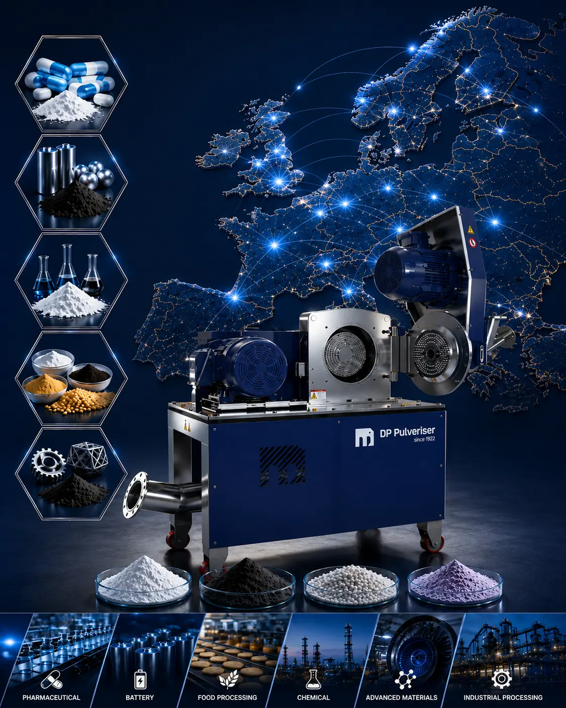 DP Pulveriser powder processing solutions across Europe